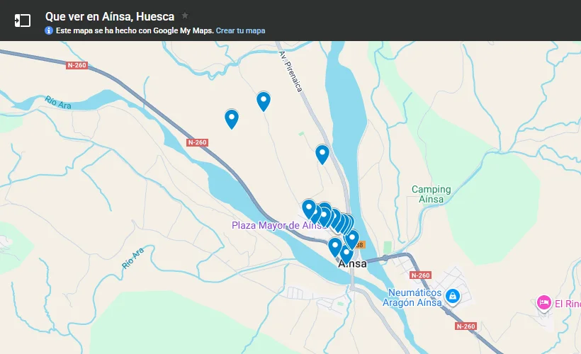 Mapa turístico de Aínsa
