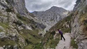 Poncebos a Bulnes - Janir mirando hacia la parte baja del barranco