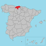Mapa de ubicación de la provincia de Cantabria en España